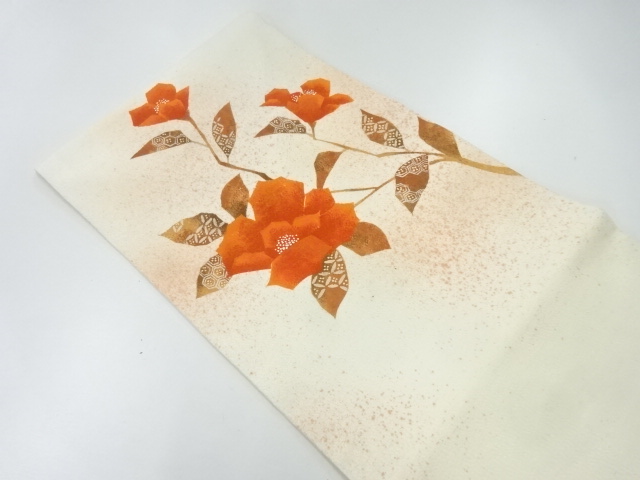 JAPANESE KIMONO / NAGOYA OBI / SILK / FLOWERS